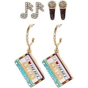 Sugarfix By Baublebar Straight To Tape Love The 90's Earings 3 sets Nickle Free